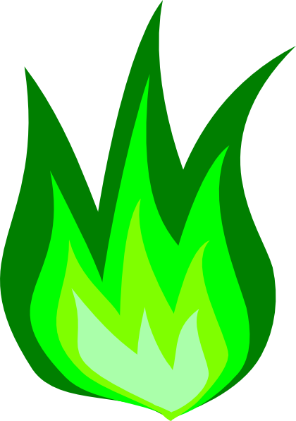 green flames