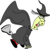 Witch On Vacuum Cleaner Clip Art