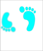 Footprints-barefoot,b-w Clip Art