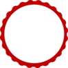 Red & White Scallop Circle Frame Clip Art