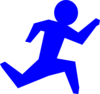 Running Man - Blue Clip Art