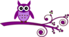 Purple Owl On Purple Branch Clip Art
