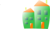 Green And Orange Building Clip Art