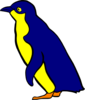 Penguin Blue And Yellow Clip Art