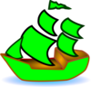 Green Boat Clip Art