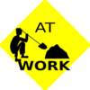 Men At Work Black & Yellow Sign  Clip Art