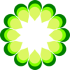 Geometric Flower Green Clip Art