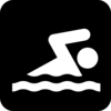 Black Sign Man Swim Clip Art