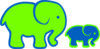 Blue And Green Elephants Clip Art