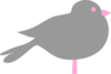 Gray N  Pink Bird  Clip Art
