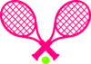 Pink Tennis With Green Ball Clip Art