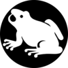 White Frog Silhouette With Black Background Clip Art