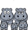 Hippo Family Clip Art