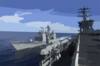 Uss Princeton (cg 59) Pulls Alongside Nimitz And Prepares To Receive Lines For A Replenishment At Sea (ras) Clip Art