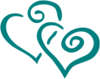 Teal Intertwined Hearts Clip Art