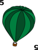 4 Hot Air Balloon Green Clip Art