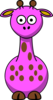 Pink Giraffe With 12 Dots Clip Art