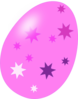 Pink Easter Egg With Stars Clip Art
