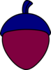 Burgundy Red Acorn With Midnight Blue Cap Clip Art