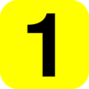 Yellow Rounded Number One Clip Art