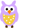 Purple Owl And Dots Clip Art