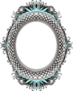 Oval Teal Mirror  Clip Art
