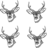 4 Deer Heads Clip Art