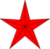 Red Star With Lines Clip Art