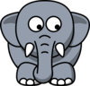 Elephant Looking Right-down Clip Art