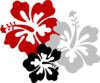 Hibiscus Red Black Grey Clip Art