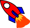 Red And Blue Rocket Clip Art