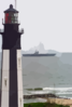 Precommissioning Unit (pcu) Ronald Reagan (cvn 76) Passes A Lighthouse Located At Fort Story Army Base Clip Art