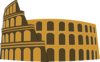 Colosseum Rome Simplified Brown Gold Clip Art