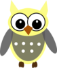 Yellow Gray Owl Clip Art
