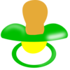 Green And Yellow Pacifier Clip Art