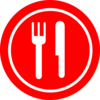 Red Plate With Knife And Fork Clip Art