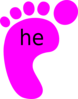 Left Footprint Pink He Clip Art