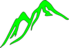 Mountain Outline Green Clip Art