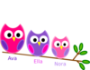 Sister Owls  Clip Art