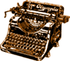 Typewriter Brown Clip Art