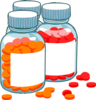 Red And Orange Pill Bottles Clip Art