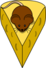 Brown Mouse On Cheese Clip Art