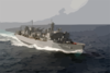 The Fast Combat Support Ship Uss Bridge (aoe 10) Sails Through The Indian Ocean. Clip Art