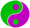 Yin Yang Green Purple Clip Art
