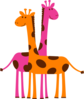 Pink And Orange Giraffes Clip Art
