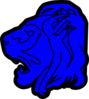 Lion Head Blue Clip Art
