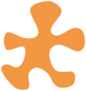 Light Orange Puzzle Piece With White Outline Clip Art
