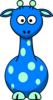 Bright Blue Giraffe Clip Art