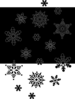 Snowflakes On Black Clip Art