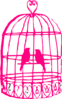 Hot Pink Bird Cage With Birds Clip Art